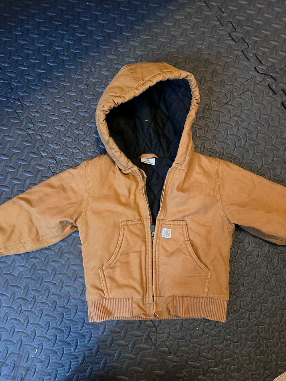 Carhartt Brown Hooded Kids Puffer Jacket